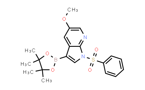 CAS No. 1262294-19-8, 5-Methoxy-1-(phenylsulfonyl)-3-(4,4,5,5-tetramethyl-1,3,2-dioxaborolan-2-yl)-1H-pyrrolo[2,3-b]pyridine