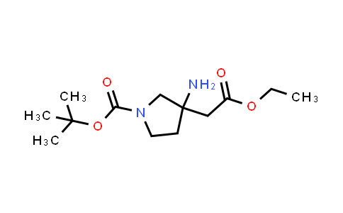 CAS No. 1262407-10-2, tert-Butyl 3-amino-3-(2-ethoxy-2-oxoethyl)pyrrolidine-1-carboxylate