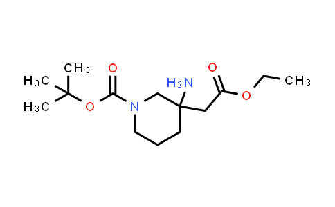 CAS No. 1262407-74-8, tert-Butyl 3-amino-3-(2-ethoxy-2-oxoethyl)piperidine-1-carboxylate