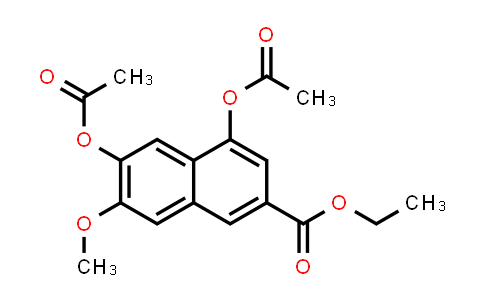 CAS No. 126274-98-4, 2-Naphthalenecarboxylic acid, 4,6-bis(acetyloxy)-7-methoxy-, ethyl ester