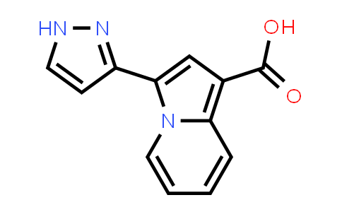 CAS No. 1263180-59-1, 3-(1H-Pyrazol-3-yl)indolizine-1-carboxylic acid
