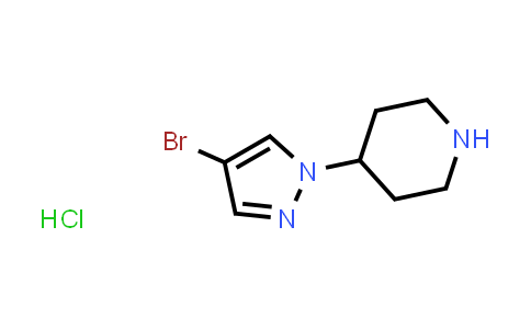 CAS No. 1263378-44-4, 4-(4-Bromo-1H-pyrazol-1-yl)piperidine hydrochloride
