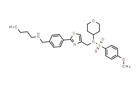 CAS No. 1266375-81-8, Benzenesulfonamide, N-[[2-[4-[(butylamino)methyl]phenyl]-4-thiazolyl]methyl]-4-methoxy-N-(tetrahydro-2H-pyran-4-yl)-