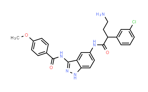 CAS No. 1268261-99-9, Benzeneacetamide, α-(2-aminoethyl)-3-chloro-N-[3-[(4-methoxybenzoyl)amino]-1H-indazol-5-yl]-