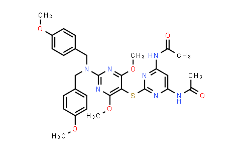 CAS No. 1268273-18-2, Acetamide, N,N'-[2-[[2-[bis[(4-methoxyphenyl)methyl]amino]-4,6-dimethoxy-5-pyrimidinyl]thio]-4,6-pyrimidinediyl]bis-