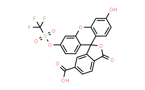 CAS No. 1268491-68-4, 3'-Hydroxy-3-oxo-6'-[[(trifluoromethyl)sulfonyl]oxy]spiro[isobenzofuran-1(3H),9'-[9H]xanthene]-6-carboxylic acid