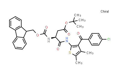 CAS No. 1268524-65-7, (S)-tert-Butyl 3-([[(9H-fluoren-9-yl)methoxy]carbonyl]amino)-4-[[3-(4-chlorobenzoyl)-4,5-dimethylthien-2-yl]amino]-4-oxobutanoate
