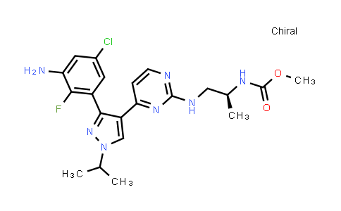 CAS No. 1269440-78-9, Methyl (S)-(1-((4-(3-(3-amino-5-chloro-2-fluorophenyl)-1-isopropyl-1H-pyrazol-4-yl)pyrimidin-2-yl)amino)propan-2-yl)carbamate