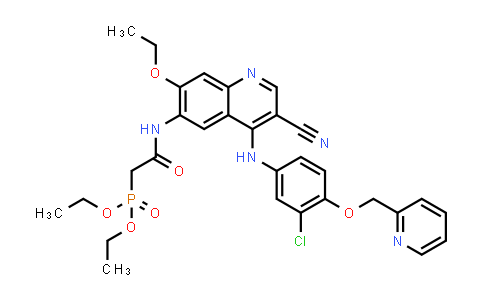 CAS No. 1269662-79-4, Diethyl (2-((4-((3-chloro-4-(pyridin-2-ylmethoxy)phenyl)amino)-3-cyano-7-ethoxyquinolin-6-yl)amino)-2-oxoethyl)phosphonate