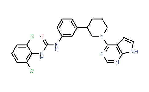 CAS No. 1271801-00-3, Urea, N-(2,6-dichlorophenyl)-N'-[3-[1-(7H-pyrrolo[2,3-d]pyrimidin-4-yl)-3-piperidinyl]phenyl]-