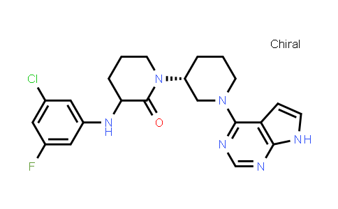 CAS No. 1271806-71-3, [1,3'-Bipiperidin]-2-one, 3-[(3-chloro-5-fluorophenyl)amino]-1'-(7H-pyrrolo[2,3-d]pyrimidin-4-yl)-, (3'R)-