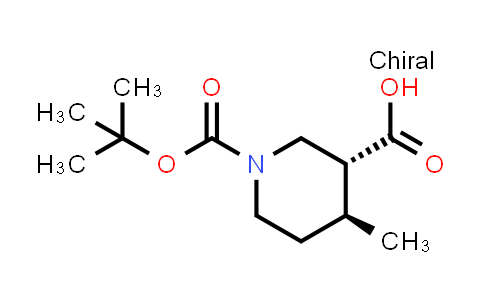 CAS No. 1271810-25-3, rel-(3R,4S)-1-(tert-butoxycarbonyl)-4-methylpiperidine-3-carboxylic acid