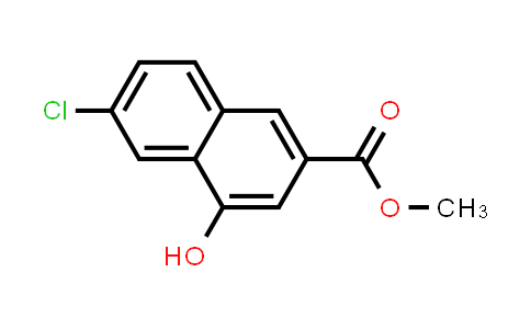 CAS No. 127266-00-6, 2-Naphthalenecarboxylic acid, 6-chloro-4-hydroxy-, methyl ester