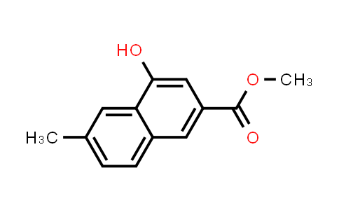CAS No. 127266-01-7, 2-Naphthalenecarboxylic acid, 4-hydroxy-6-methyl-, methyl ester