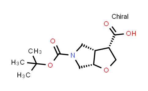 CAS No. 1273566-32-7, (3S,3aS,6aS)-5-(tert-Butoxycarbonyl)hexahydro-2H-furo[2,3-c]pyrrole-3-carboxylic acid