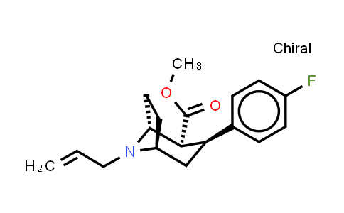 CAS No. 127648-29-7, 8-Azabicyclo[3.2.1]octane-2-carboxylic acid, 3-(4-fluorophenyl)-8-(2-propenyl)-, methyl ester, [1R-(exo,exo)]-