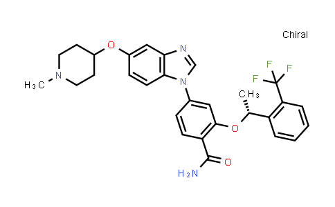 CAS No. 1276687-90-1, Benzamide, 4-[5-[(1-methyl-4-piperidinyl)oxy]-1H-benzimidazol-1-yl]-2-[(1R)-1-[2-(trifluoromethyl)phenyl]ethoxy]-