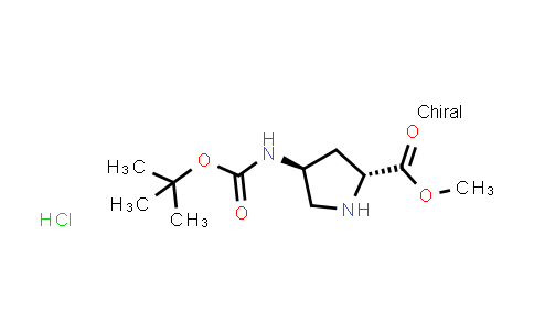 CAS No. 1279032-67-5, (2R,4S)-Methyl 4-((tert-butoxycarbonyl)amino)pyrrolidine-2-carboxylate hydrochloride