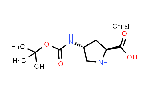 CAS No. 1279034-98-8, (2S,4R)-4-((tert-Butoxycarbonyl)amino)pyrrolidine-2-carboxylic acid