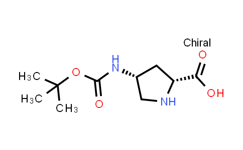 CAS No. 1279038-29-7, (2R,4R)-4-((tert-Butoxycarbonyl)amino)pyrrolidine-2-carboxylic acid