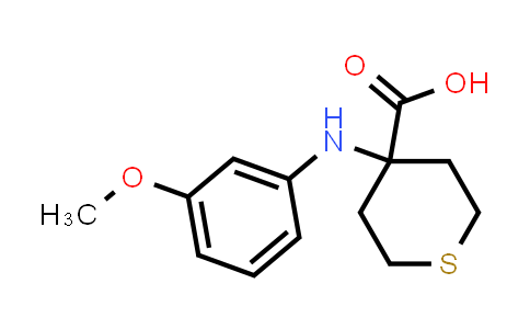 CAS No. 1281266-49-6, 4-((3-Methoxyphenyl)amino)tetrahydro-2H-thiopyran-4-carboxylic acid