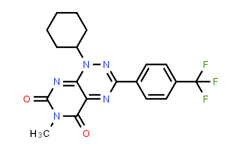 CAS No. 1281859-38-8, 1-Cyclohexyl-6-methyl-3-(4-(trifluoromethyl)phenyl)pyrimido[5,4-e][1,2,4]triazine-5,7(1H,6H)-dione
