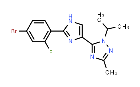 CAS No. 1282516-76-0, 5-(2-(4-Bromo-2-fluorophenyl)-1H-imidazol-4-yl)-1-isopropyl-3-methyl-1H-1,2,4-triazole