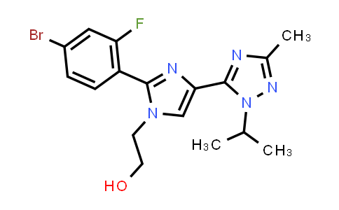 CAS No. 1282516-77-1, 2-(2-(4-Bromo-2-fluorophenyl)-4-(1-isopropyl-3-methyl-1H-1,2,4-triazol-5-yl)-1H-imidazol-1-yl)ethanol