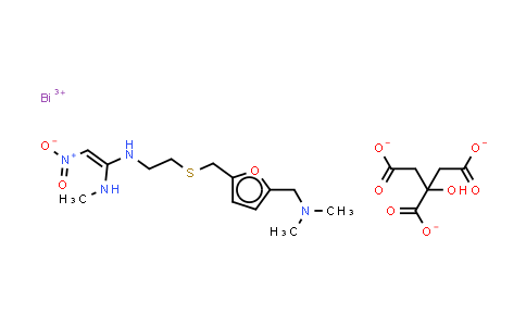 CAS No. 128345-62-0, Ranitidine (bismuth citrate)