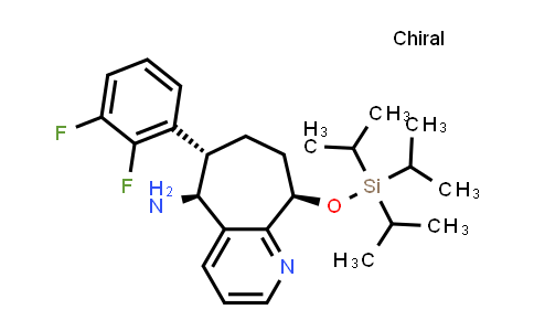 CAS No. 1289024-42-5, 5H-Cyclohepta[b]pyridin-5-amine, 6-(2,3-difluorophenyl)-6,7,8,9-tetrahydro-9-[[tris(1-methylethyl)silyl]oxy]-, (5S,6S,9R)-
