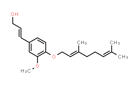 CAS No. 129350-09-0, 2-Propen-1-ol, 3-[4-[[(2E)-3,7-dimethyl-2,6-octadienyl]oxy]-3-methoxyphenyl]-, (2E)-