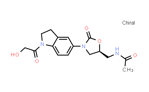 CAS No. 129487-43-0, Acetamide, N-[[3-[2,3-dihydro-1-(hydroxyacetyl)-1H-indol-5-yl]-2-oxo-5-oxazolidinyl]methyl]-, (S)-
