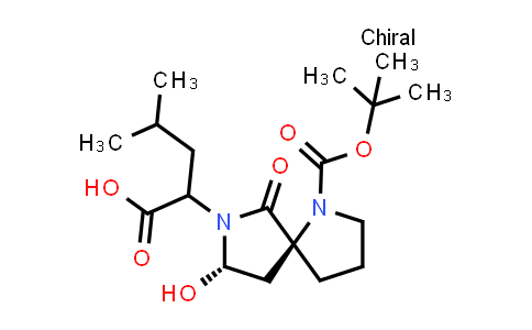 CAS No. 129605-52-3, 1,7-Diazaspiro[4.4]nonane-7-acetic acid, 1-[(1,1-dimethylethoxy)carbonyl]-a-(2-methylpropyl)-6-oxo-, [S-(R*,R*)]- (9CI)
