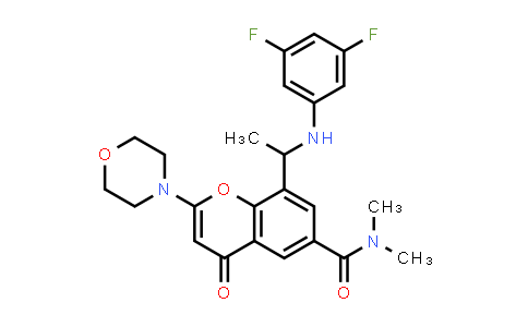 CAS No. 1296270-45-5, 8-[1-[(3,5-Difluorophenyl)amino]ethyl]-N,N-dimethyl-2-(4-morpholinyl)-4-oxo-4H-1-benzopyran-6-carboxamide