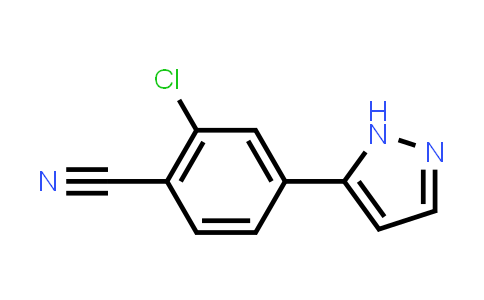 CAS No. 1297537-37-1, 2-Chloro-4-(1H-pyrazol-5-yl)benzonitrile