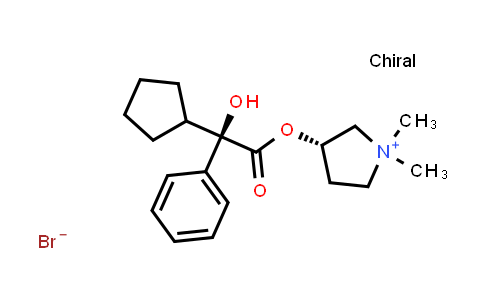 CAS No. 129784-12-9, (S)-3-((R)-2-Cyclopentyl-2-hydroxy-2-phenylacetoxy)-1,1-dimethylpyrrolidin-1-ium bromide