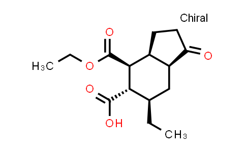 CAS No. 130274-13-4, (3aS,4S,5S,6R,7aS)-4-(ethoxycarbonyl)-6-ethyl-1-oxooctahydro-1H-indene-5-carboxylic acid