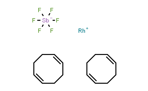 CAS No. 130296-28-5, Bis(1,5-cyclooctadiene)rhodium(I) hexafluoroantimonate
