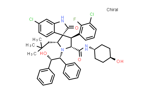 CAS No. 1303609-36-0, (2'R,3S,4'S,5'R)-6-Chloro-4'-(3-chloro-2-fluorophenyl)-2'-(2,2-dimethylpropyl)-1,2-dihydro-N-(trans-4-hydroxycyclohexyl)-1'-[(1R,2S)-2-hydroxy-1,2-diphenylethyl]-2-oxospiro[3H-indole-3,3'-pyrrolidine]-5'-carboxamide