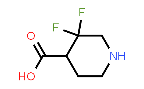 CAS No. 1303974-04-0, 3,3-Difluoro-4-piperidinecarboxylic acid