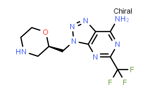 CAS No. 1305116-80-6, 3H-1,2,3-Triazolo[4,5-d]pyrimidin-7-amine, 3-[(2R)-2-morpholinylmethyl]-5-(trifluoromethyl)-