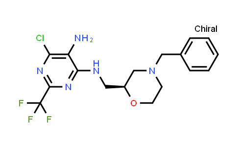 CAS No. 1305117-36-5, 4,5-Pyrimidinediamine, 6-chloro-N4-[[(2S)-4-(phenylmethyl)-2-morpholinyl]methyl]-2-(trifluoromethyl)-