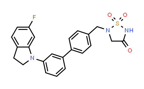 CAS No. 1305343-93-4, 5-((3'-(6-fluoroindolin-1-yl)-[1,1'-biphenyl]-4-yl)methyl)-1,2,5-thiadiazolidin-3-one 1,1-dioxide