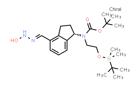 CAS No. 1306763-62-1, Carbamic acid, N-[(1S)-2,3-dihydro-4-[(hydroxyamino)iminomethyl]-1H-inden-1-yl]-N-[2-[[(1,1-dimethylethyl)dimethylsilyl]oxy]ethyl]-, 1,1-dimethylethyl ester