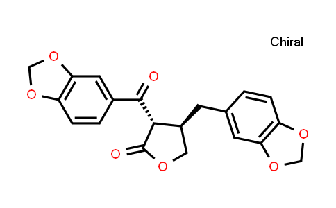 CAS No. 130837-92-2, (3S,4R)-3-(1,3-Benzodioxol-5-ylcarbonyl)-4-(1,3-benzodioxol-5-ylmethyl)dihydro-2(3H)-furanone
