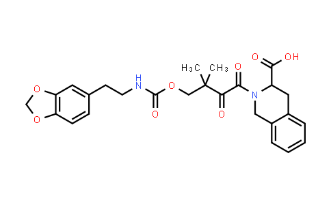 CAS No. 1309865-58-4, 3-Isoquinolinecarboxylic acid, 2-[4-[[[[2-(1,3-benzodioxol-5-yl)ethyl]amino]carbonyl]oxy]-3,3-dimethyl-1,2-dioxobutyl]-1,2,3,4-tetrahydro-