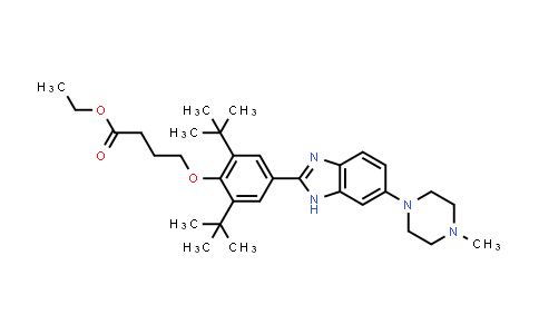 CAS No. 1311982-92-9, Butanoic acid, 4-[2,6-bis(1,1-dimethylethyl)-4-[6-(4-methyl-1-piperazinyl)-1H-benzimidazol-2-yl]phenoxy]-, ethyl ester
