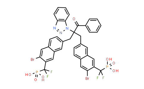 CAS No. 1312682-40-8, Phosphonic acid, P,P'-[[2-(1H-benzotriazol-1-yl)-2-benzoyl-1,3-propanediyl]bis[(3-bromo-7,2-naphthalenediyl)(difluoromethylene)]]bis-