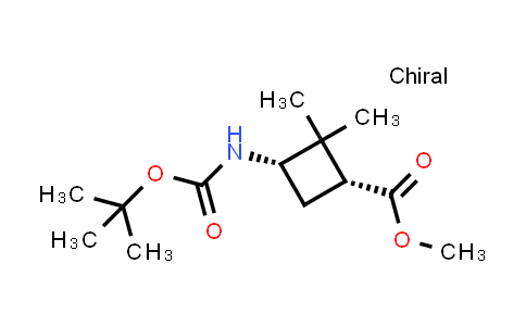 CAS No. 1313358-57-4, methyl (1R,3S)-3-((tert-Butoxycarbonyl)amino)-2,2-dimethylcyclobutane-1-carboxylate