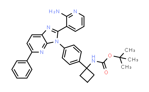 CAS No. 1313881-69-4, Carbamic acid, N-[1-[4-[2-(2-amino-3-pyridinyl)-5-phenyl-3H-imidazo[4,5-b]pyridin-3-yl]phenyl]cyclobutyl]-, 1,1-dimethylethyl ester